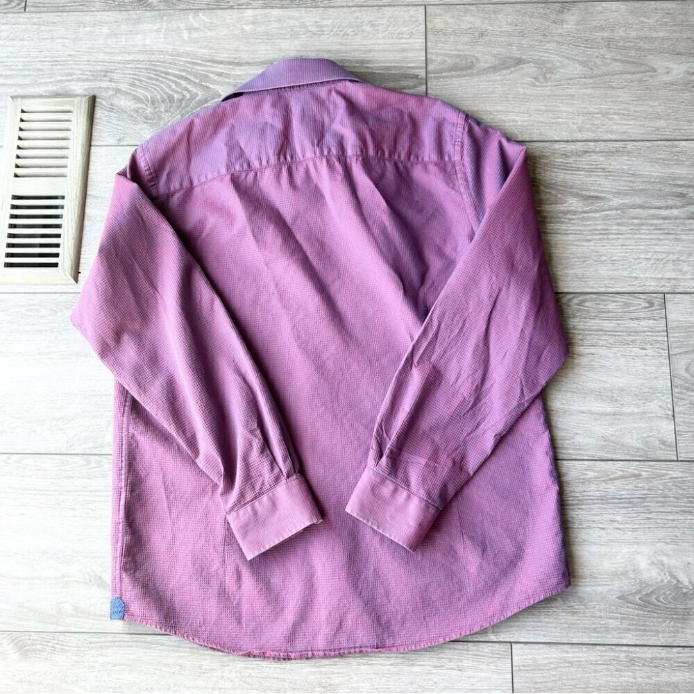 Report Collection Purple Waffle Pattern Pattern Button Down  Shirt - Picture 14 of 16